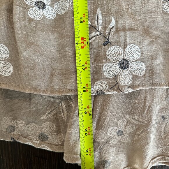 UMGEE USA Tan Flowy Off-the-Shoulder Top (Small) - Flowy Boho Chic - Picture 10 of 11